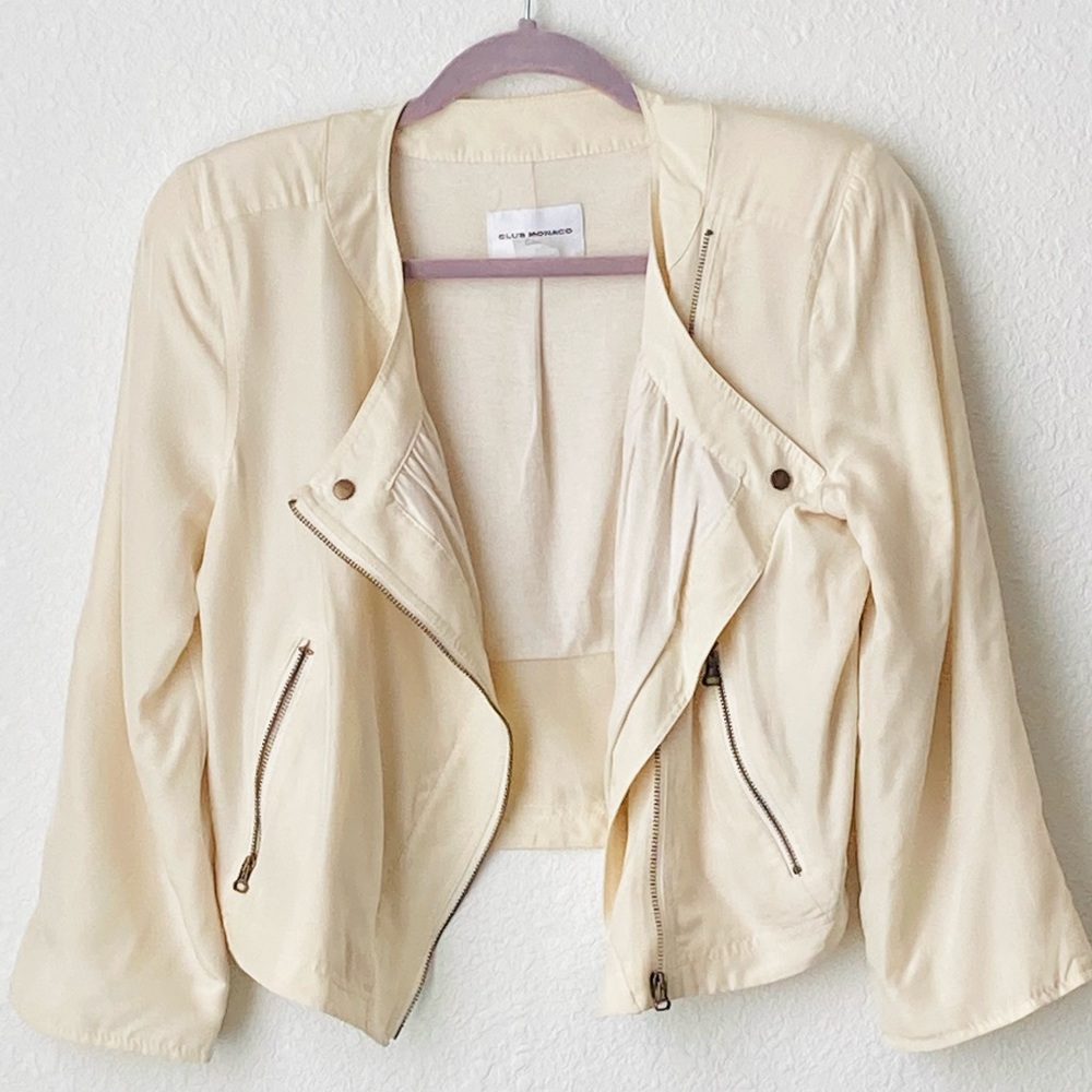 Club Monaco Silk Moto Jacket